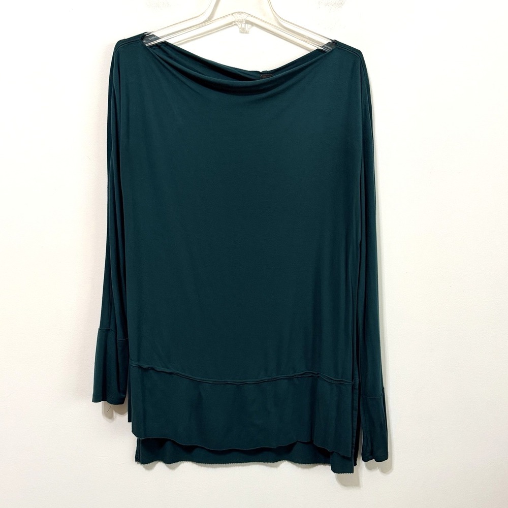 We The Free Boat Neck Long Sleeve Luna Tunic M Green High Slits Free People Top